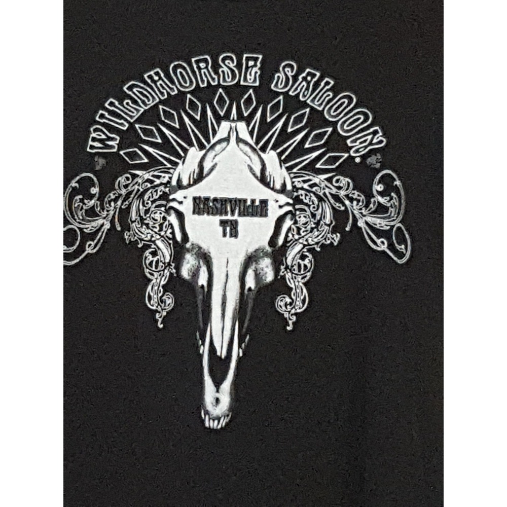 Wildhorse Saloon Vintage Tshirt Womens M Black Skull Tultex Tag Short Sleeve